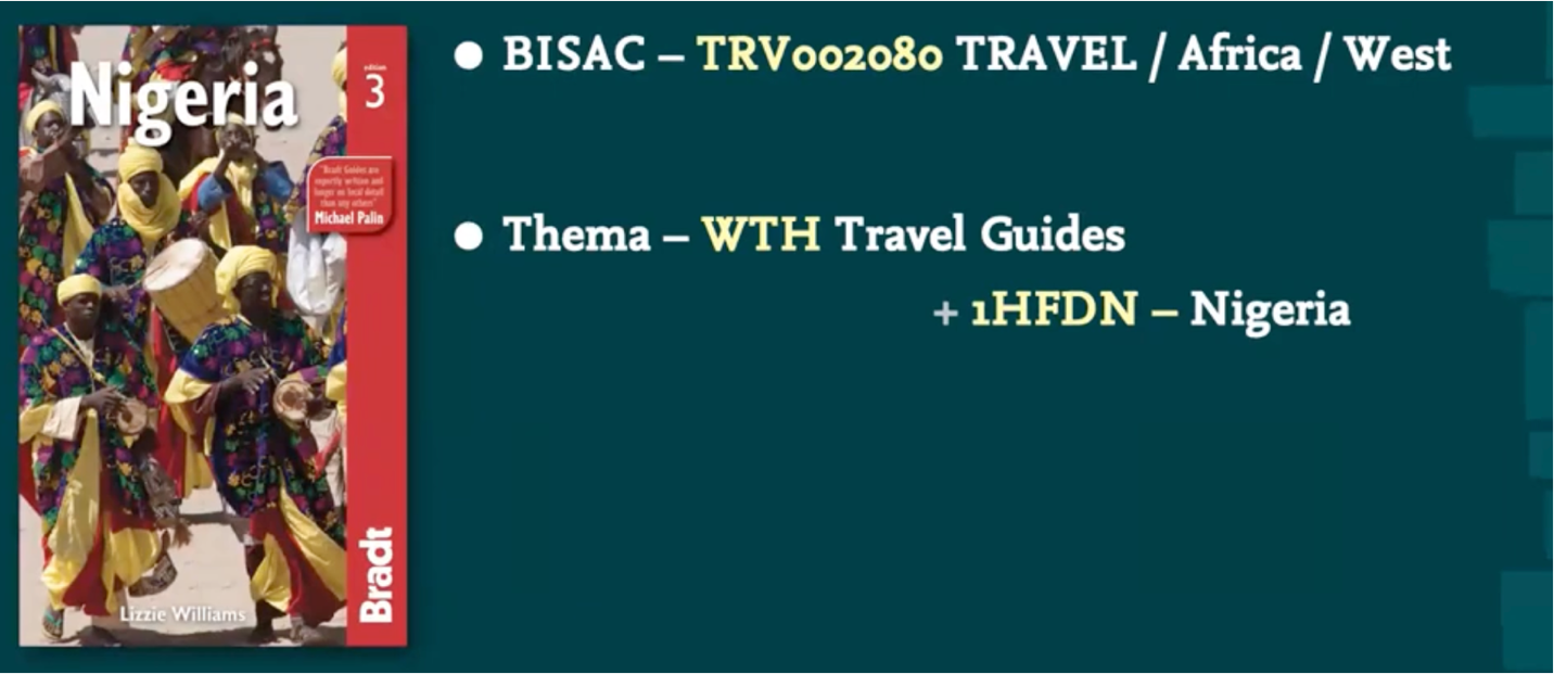 Screenshot of BISAC and Thema together